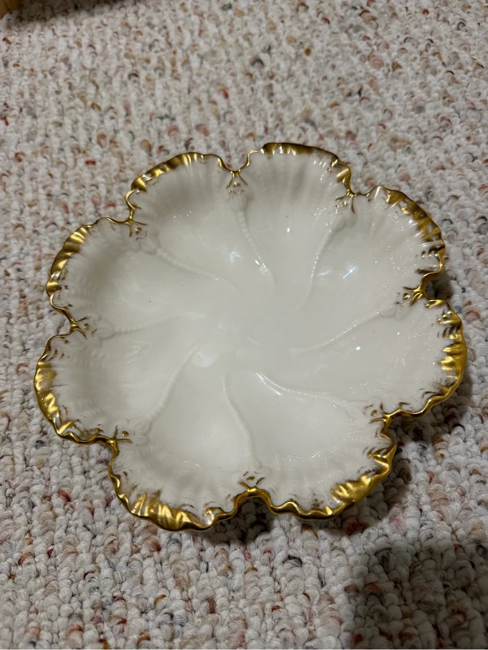 Lenox Porcelain Oyster Dish with Gold Trim